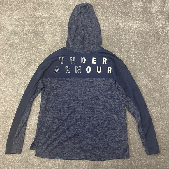 Under Armour Shirt Mens Small Blue Heat Gear Loose Fit Lightweight Hoodie - Picture 6 of 6
